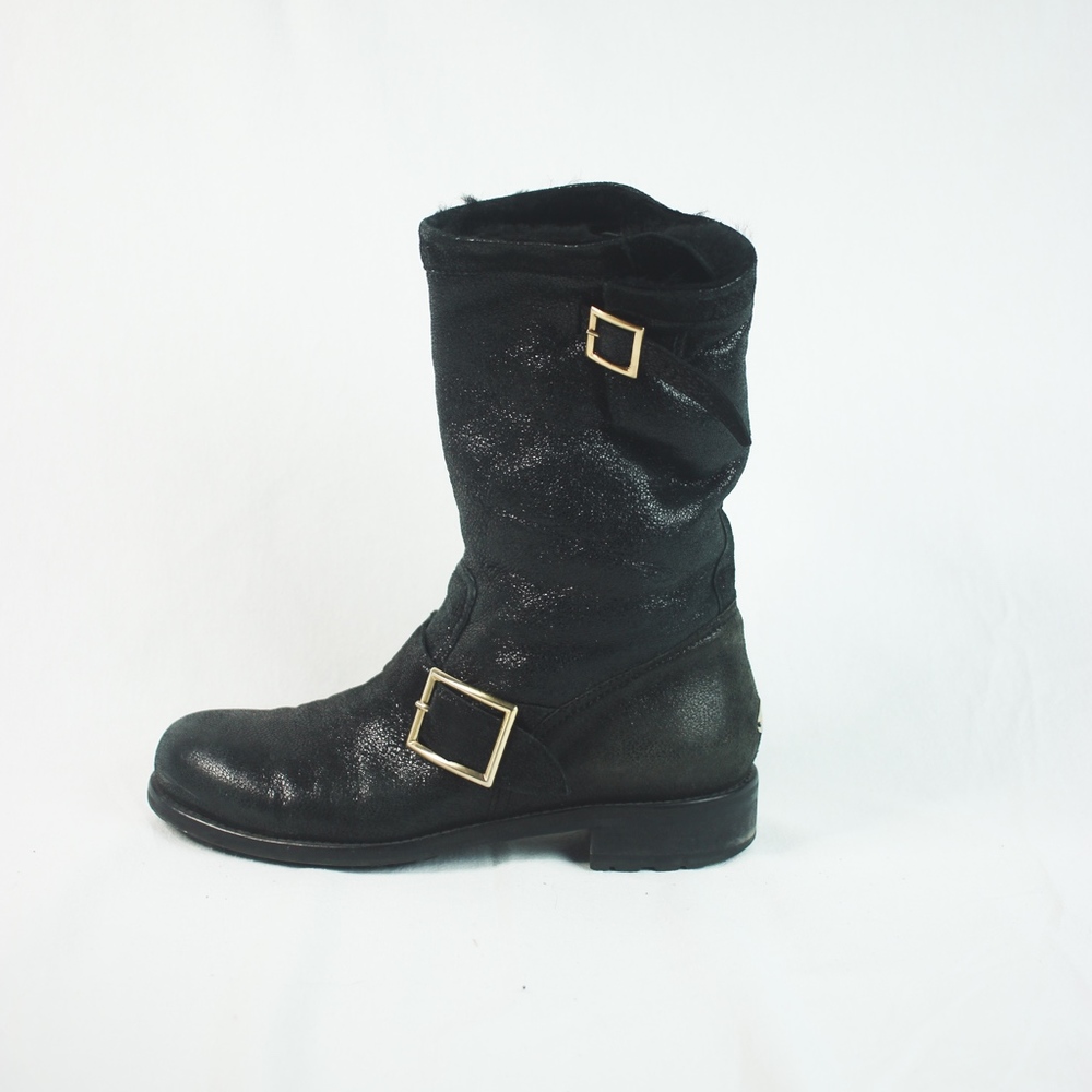Jimmy Choo Women's Biker Boots in Black 8 - Picture 7 of 11